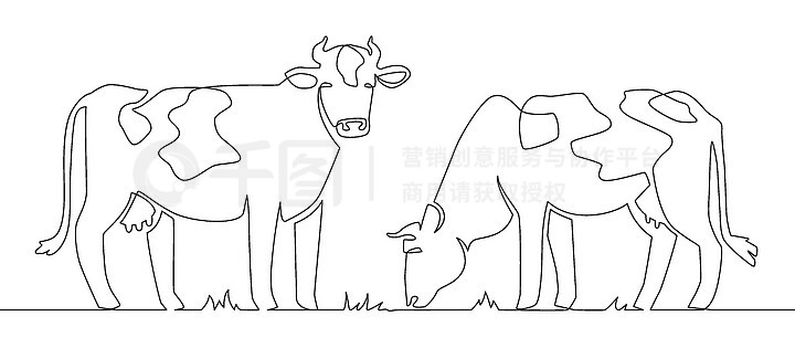 大牛和小牛简笔画图片