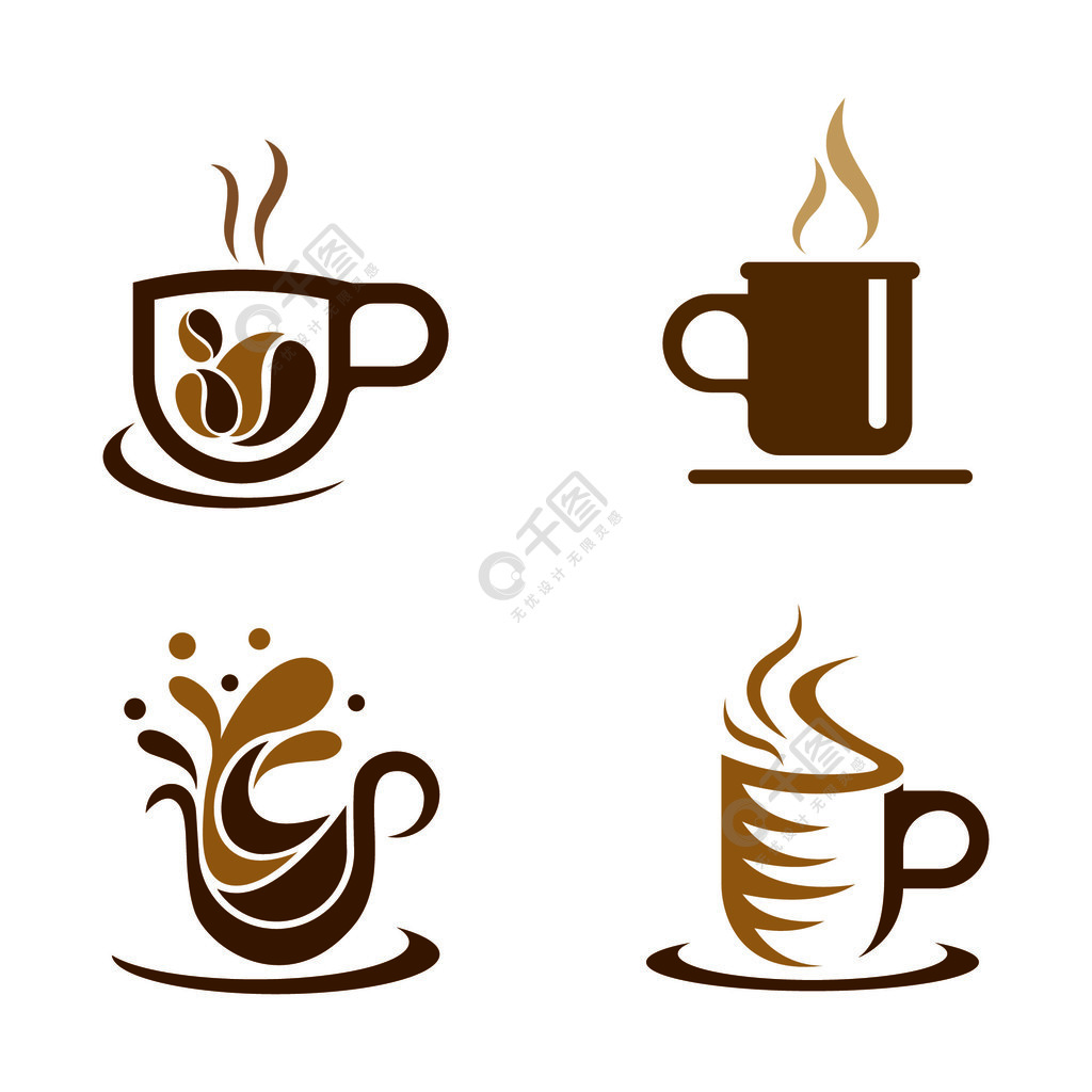 咖啡杯标志图像插画设计
