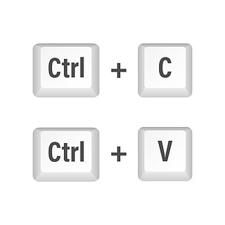 ctrl c 和 ctrl v 計算機鍵盤按鈕.桌面界面.網頁圖標.矢量股票插圖.