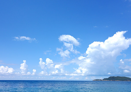 和小島攝影圖片素材山和湖有大海的在日落在尼泊爾雄偉的景觀與高山