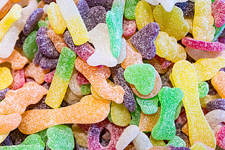 五颜六色的含<i>糖</i><i>糖</i>果，分类各种各样的甜<i>糖</i>果