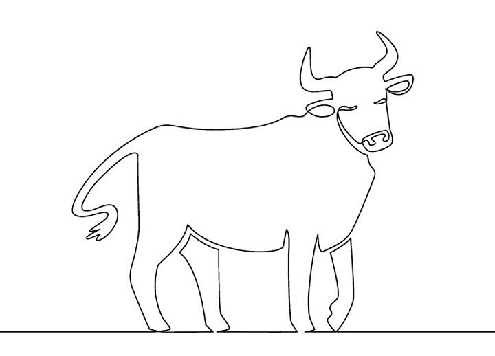 2021牛的画法图片