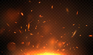 燃烧红热火花的效果逼真的火焰抽象背景