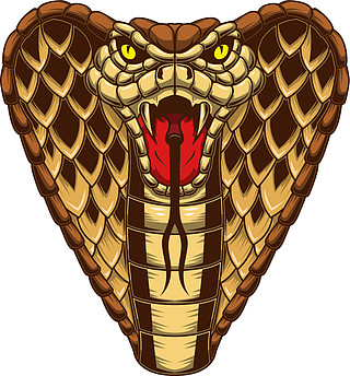 雕刻风格的眼镜蛇蛇的插图标志,标签,徽章,标志,徽章的设计元素
