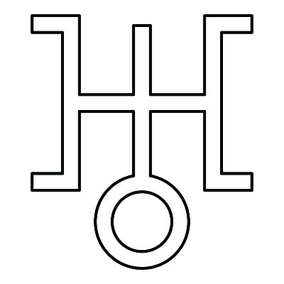 符号天王星图标轮廓黑色矢量插图平面样式图像