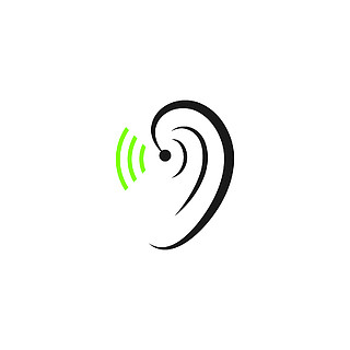 听力标志模板矢量图标设计