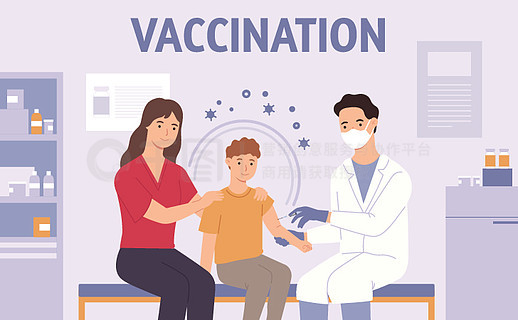 新冠疫苗接种卡通图片