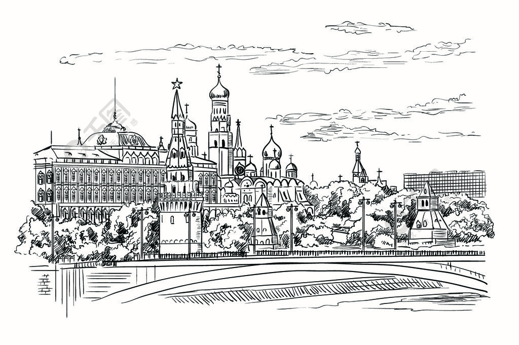 俄罗斯首都简笔画图片