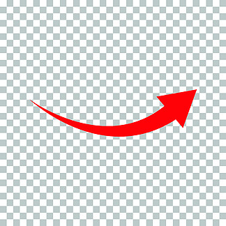 透明背景上的红色箭头图标。平面样式。用于您的网站设计、徽标、应用程序、UI 的箭头图标。箭头表<i>示</i>方向符号。弯曲的箭头标志。