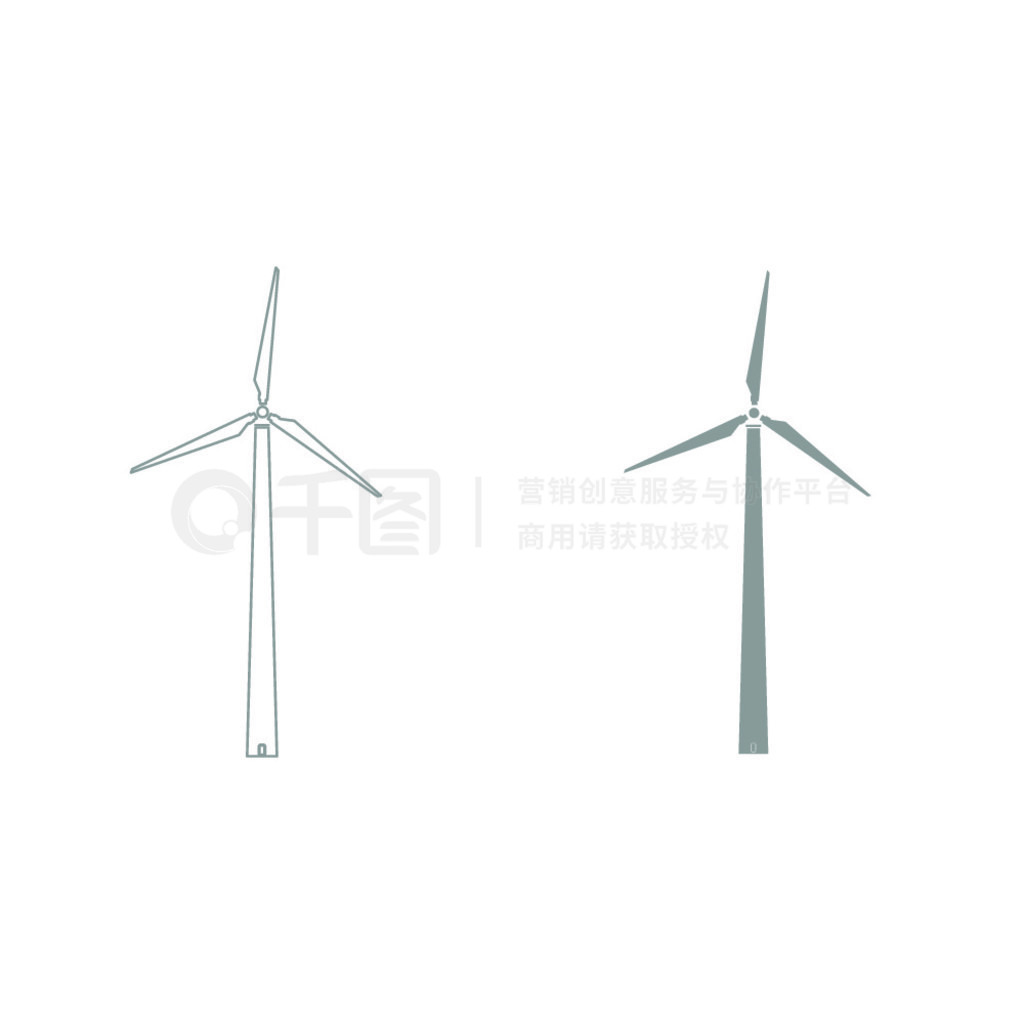风力涡轮机图标从生态收集。薄线性风力涡轮机，能源，涡轮机轮廓图标孤立在白色背景。线矢量风轮机标志，网络和移动的符号。插画图片素材_ID ...