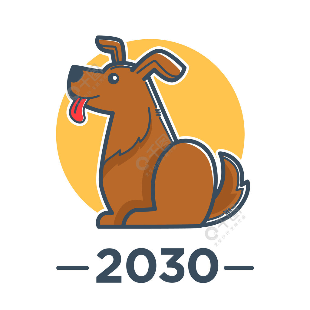 农历元素,小狗宠物或家畜,人类朋友东方文化与占星术,2030 年新年