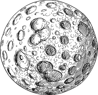 月球陨石坑简笔画图片