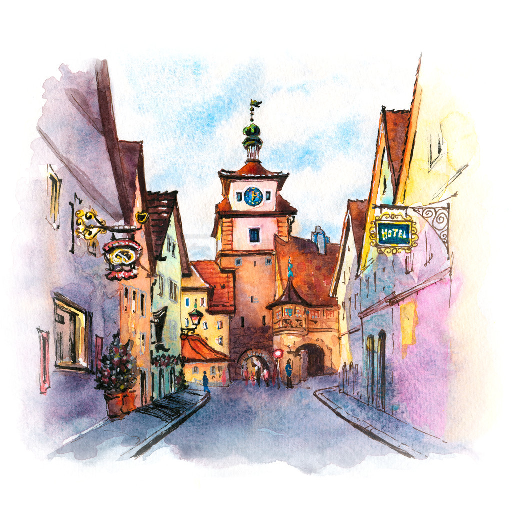 ͷϳ Rothenburg ob der Tauber İ Weisser Turm ˮ裬ǴԽ¹֮·һ֡ Rothenburg ob der Tauber,