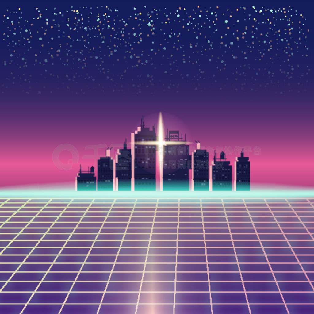 Synthwave δɾС Synthwave δС̫Ǻͷļ޺沨ƺԪؿƻ 80  90 ռ䡣ʸͼģ뱳