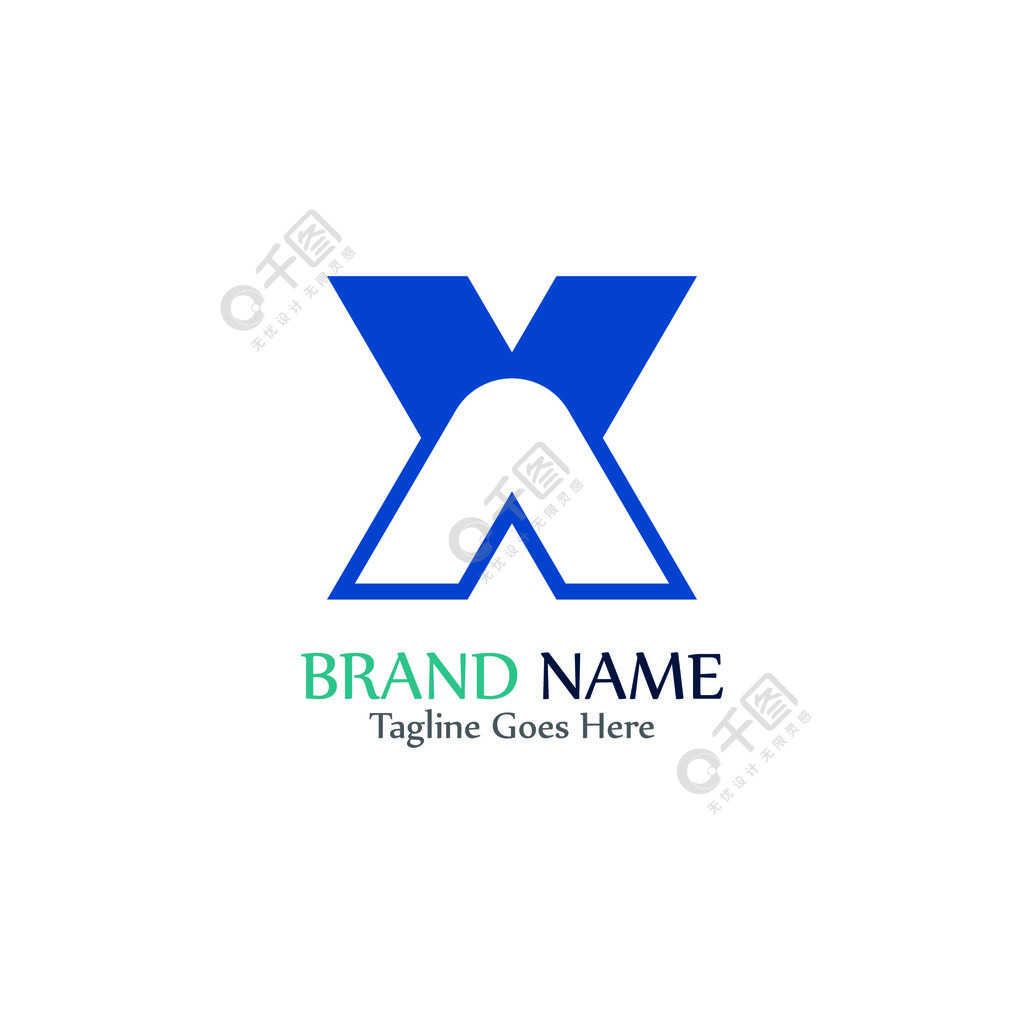 用于商业创意设计的字母x的简单现代标志