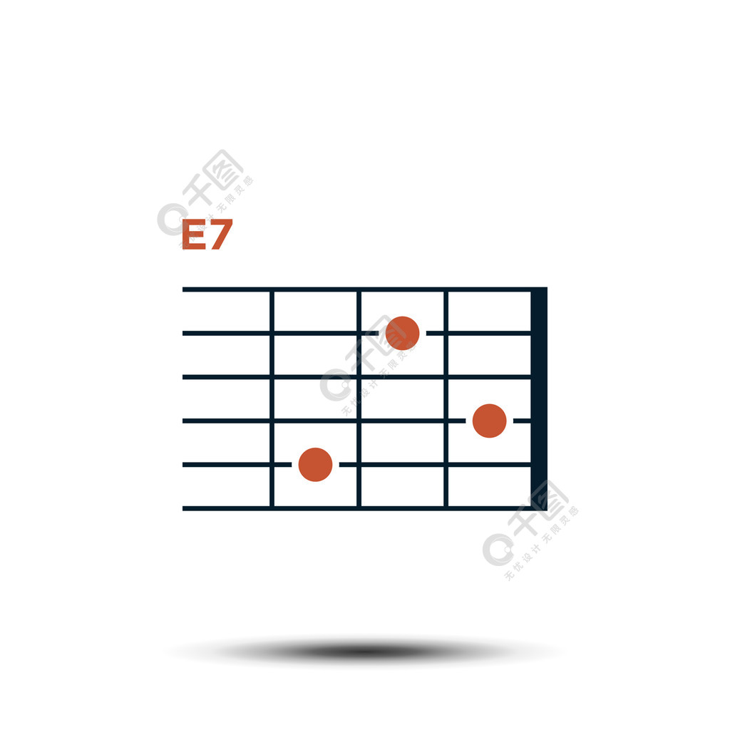 e7基本吉他和弦图图标矢量模板
