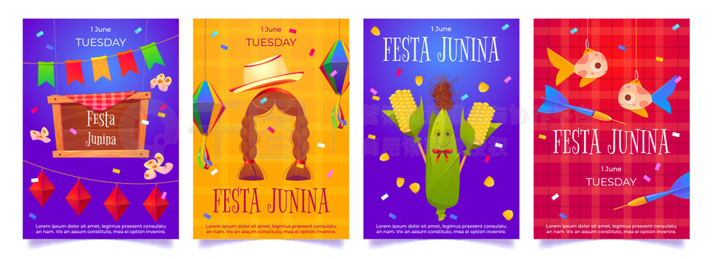 Festa Junina ͨԪñӵɶ뿨Ļߡֽͷڣסֽмͼٷʸ Festa Junina ͨɶ뿨