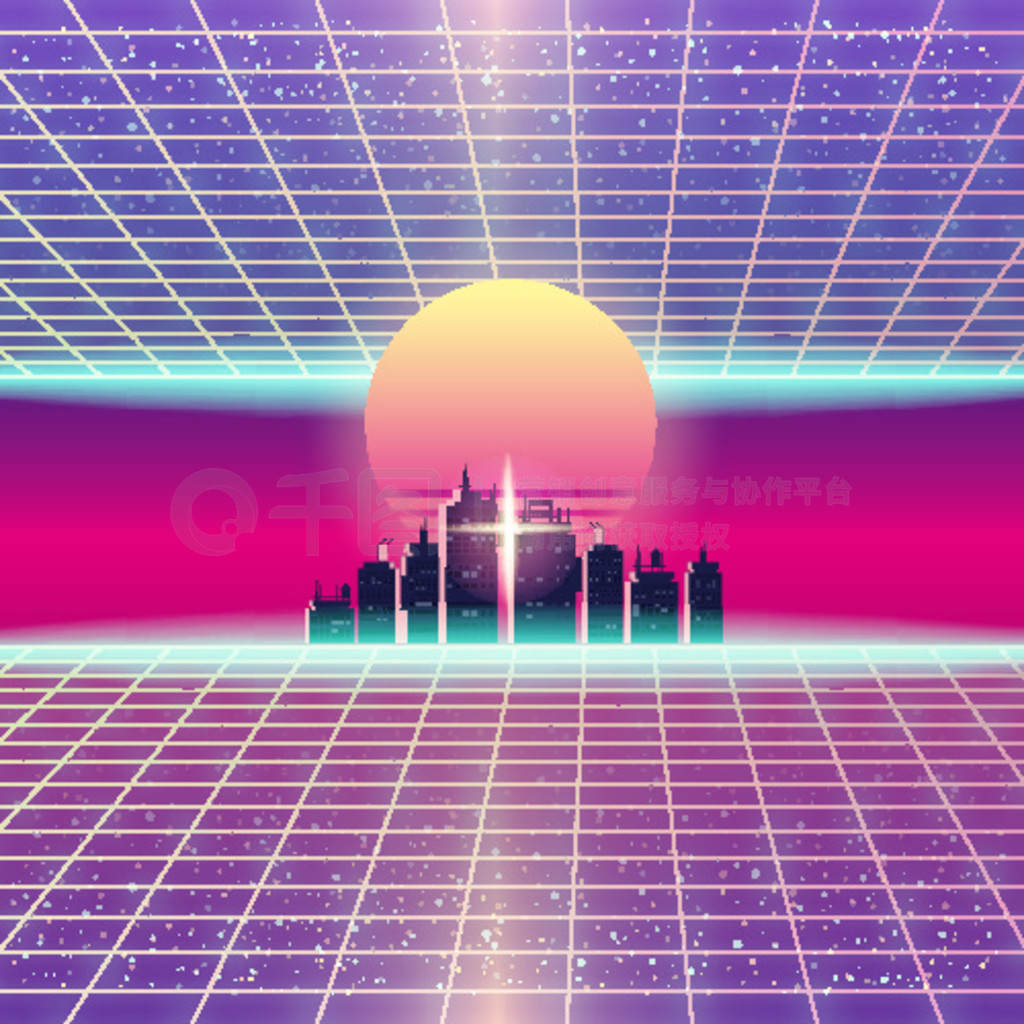 Synthwave δɾС Synthwave δС̫Ǻͷļ޺沨ƺԪؿƻ 80  90 ռ䡣ʸͼģ뱳