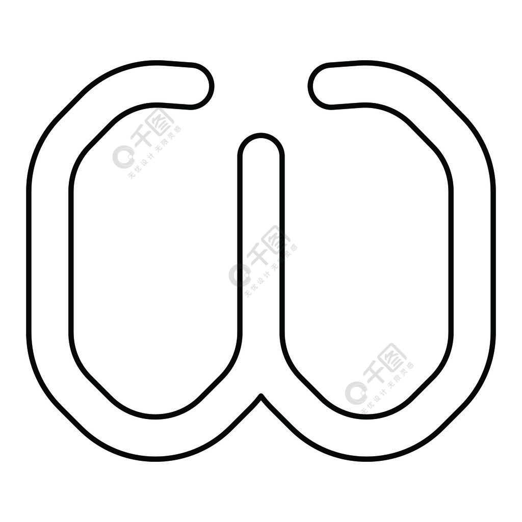 欧米茄希腊符号小写字母小写字体图标轮廓黑色矢量插图平面样式简单