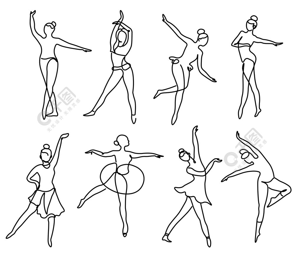 基本功舞蹈动作绘画图片