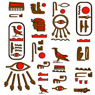 古埃及象形文字卡通矢量合集