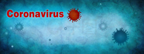 新冠病毒。大流行性传染病。病毒污染。微生物学和病毒学概念。疫苗接种。 Antivirus.Web 横幅。墙纸。蓝色背景