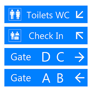 藍色和白色機場標誌模板