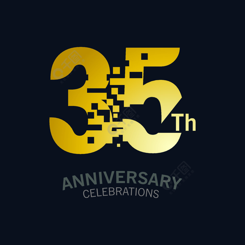 35周年纪念标志模板庆祝活动的设计矢量模板