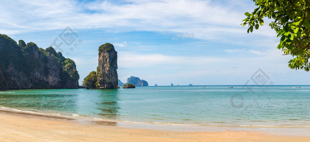 夏日泰國甲米aopaiplong海灘全景