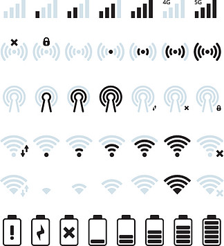 状态栏信号图标素材图片