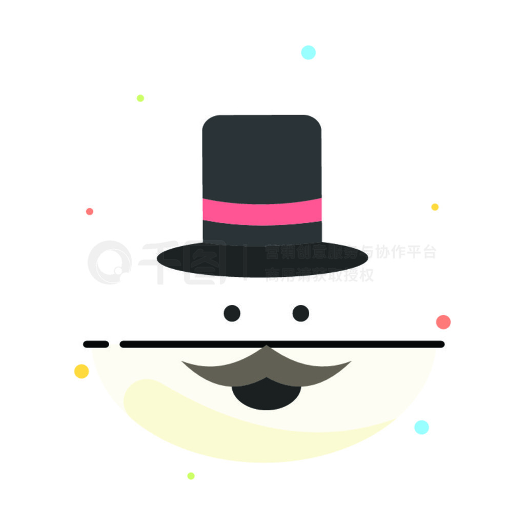 С, ʱ, movember, hat, men Flat Color Icon Vector