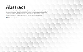 浮雕表面六边形的抽象白色背景，蜂<i>窝</i>现代图案概念，创意光影风格。墙纸的几何网格最小清洁渐变颜色。3D.矢量插图