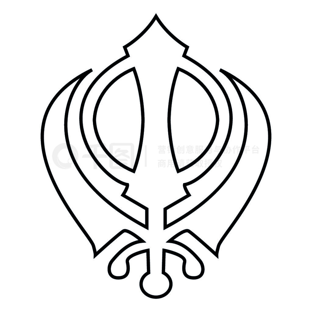 Khanda  sikhi ͼɫʸͼƽʽͼ