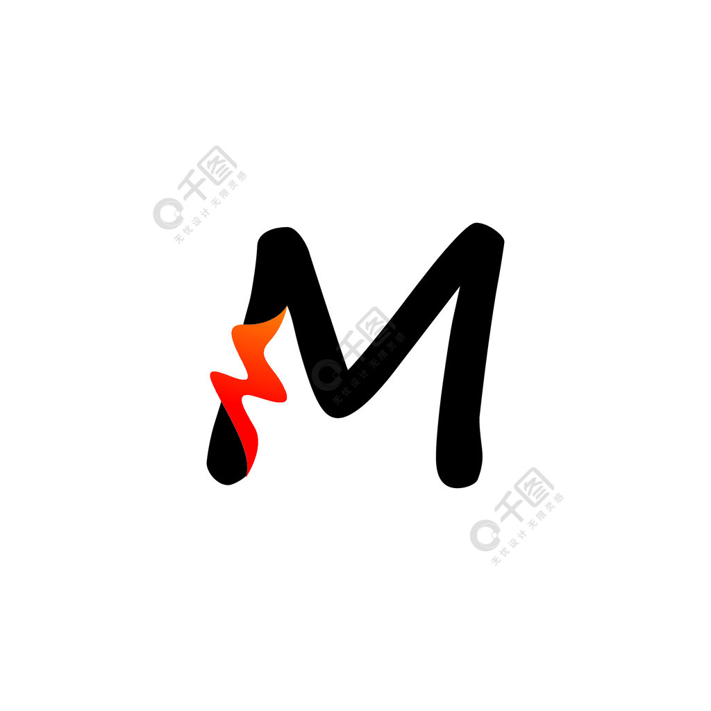 m字母标志火创意概念模板设计