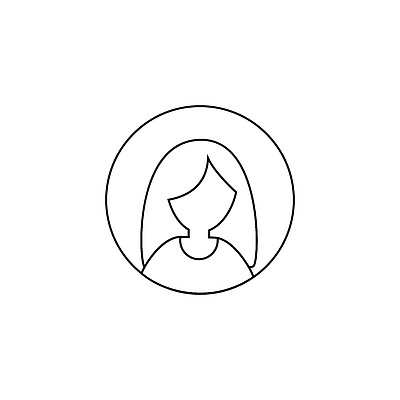 概述女性头像图标简单的矢量设计插图女人头符号概述女性头像图标