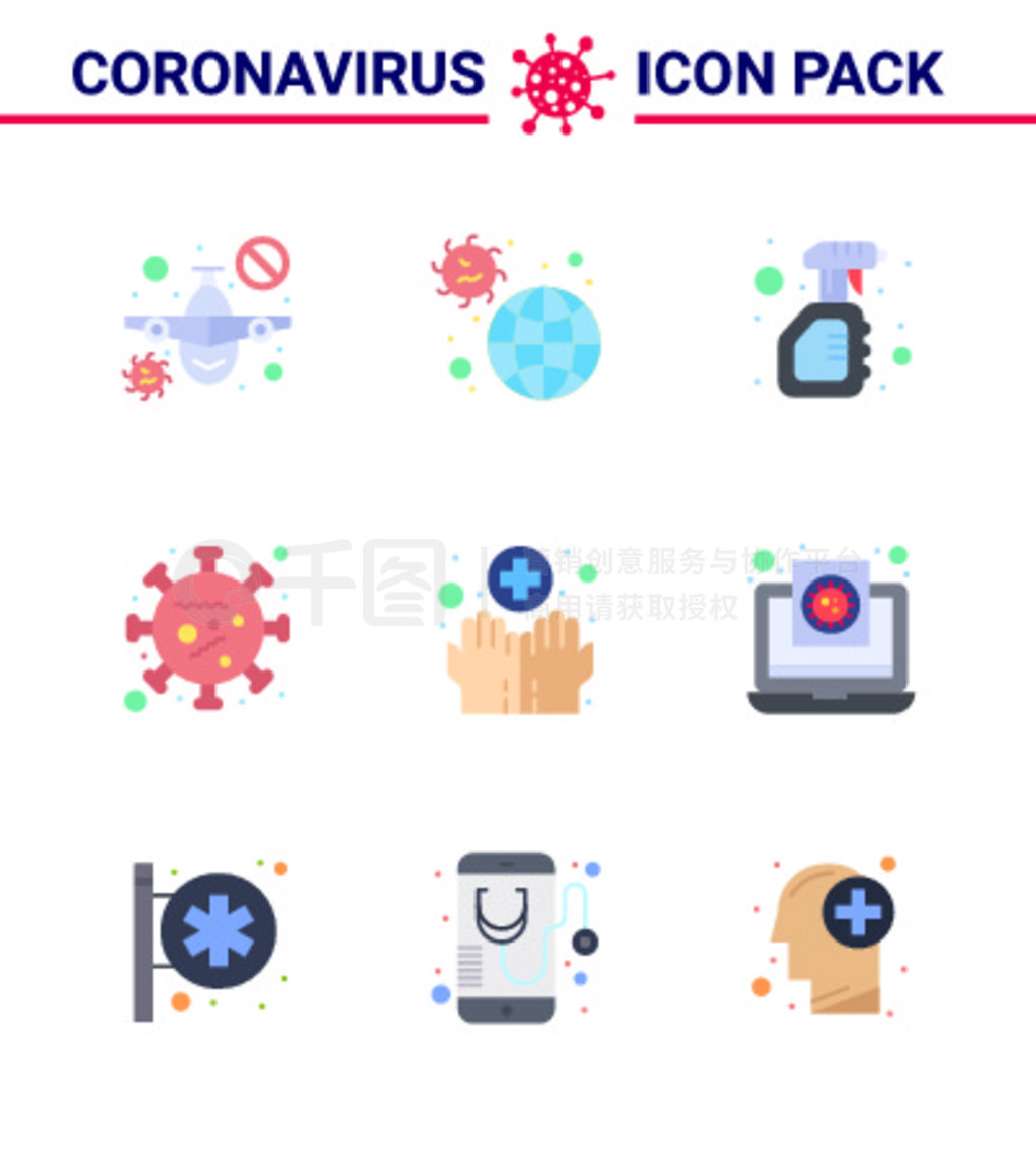 Corona virus disease 9 Flat Color icon pack asuck as life, Coronavirus, virus, virus, bottle virus c