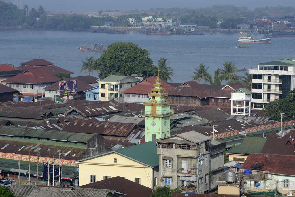 λڶϲе¥. ASIA MYANMAR BURMA MYEIK CITY CLOCK TOWER