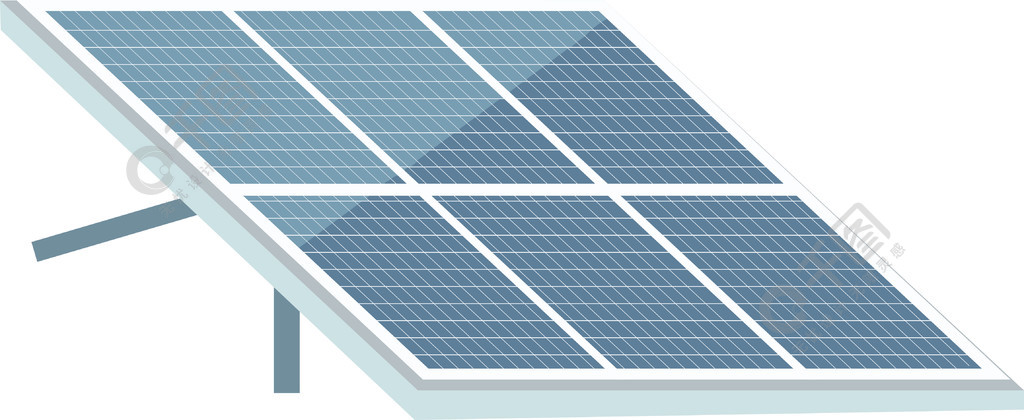 太阳能电池板卡通矢量图光伏组件平面彩色物体使用替代能源可再生能源