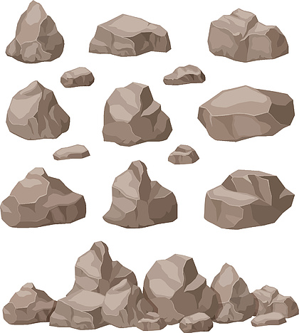 岩石块插画图片