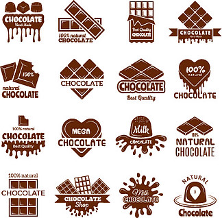 巧克力徽章。糖果可可豆甜点烹饪符号矢量概<i>念</i>的标志设计。巧克力产品标志的插图。巧克力徽章。糖果可可豆甜点烹饪符号矢量概<i>念</i>的标志设计