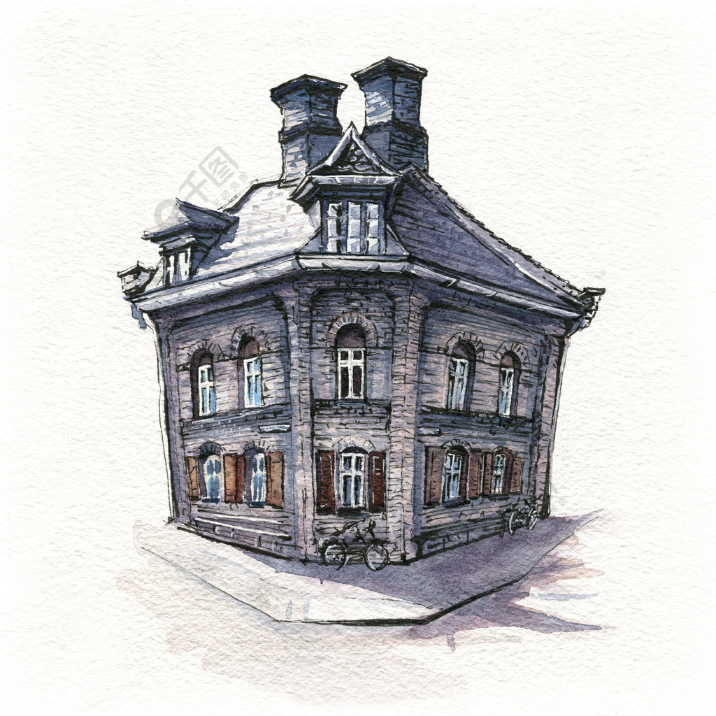 图根哈特别墅手绘图片