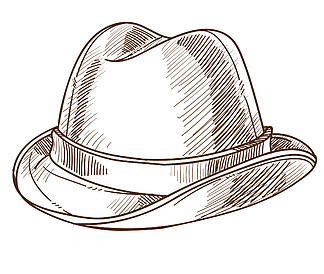 帽子素描简单图片