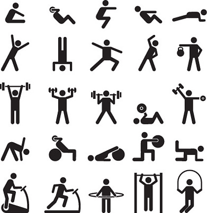 人物做运动运动人物矢量图标和符号健身锻炼,运动锻炼训练插图