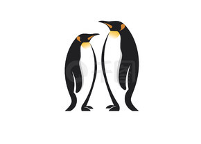 企鹅鸟矢量标志，北极动物符号
