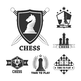 剑与盾智力游戏国际象棋孤立单色图标碎片和棋盘矢量典当和车骑士主教女王和国王徽章或标志竞争或锦标<i>赛</i>符号。国际象棋游戏孤立图标剑和盾牌游戏碎片