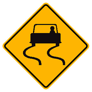 泥泞道路标志图片