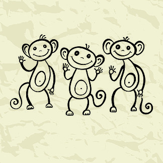 【猴子线条手绘】图片免费下载