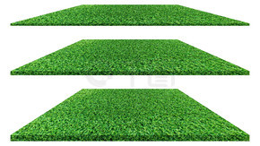 高尔夫球场、足球场或运动概念设计的白色背景上的草纹理。人造绿草。