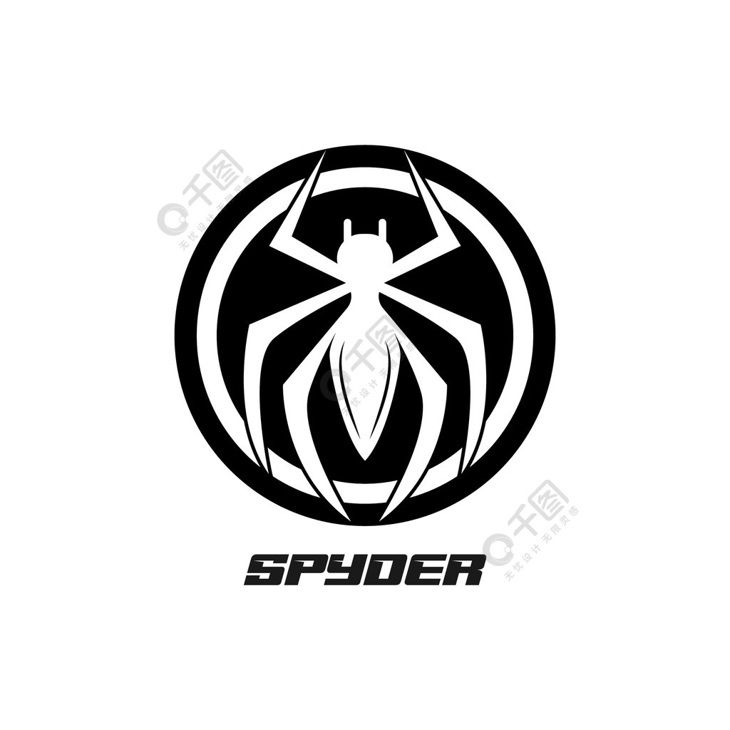 蜘蛛标志设计矢量插图设计模板