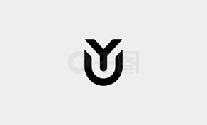 YU 字母会标标志设计向量。 YU 字母会标标志设计矢量插图